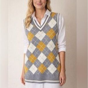 Willow & Wind Argyle Sweater Vest Dress/Tunic